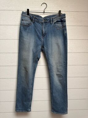 Cheap Monday Common Atomic Unisex Blue Slim Jeans Faded Wash Grunge Y2K 31x32